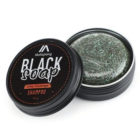 50g Black Hair Soap Hair Darkening Soap Shampoo Bar Fast Effective Repair Gray White Color Dye Hair Body Natural Org